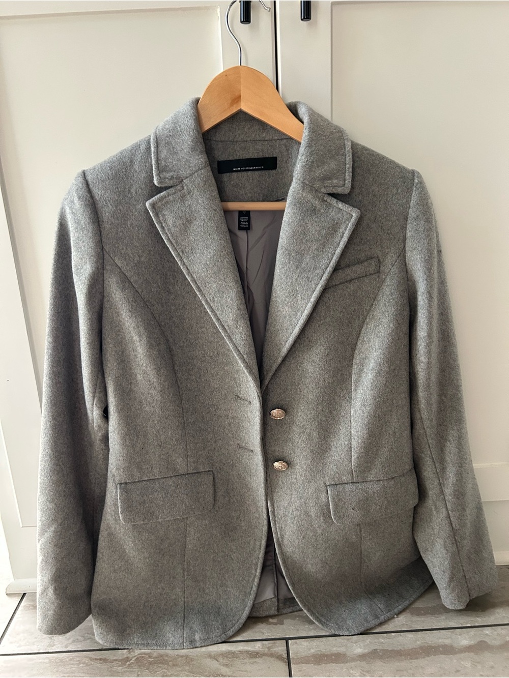 White House Black Market Light Grey Wool Coat